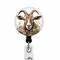 Cute goat on retractable black badge reel.